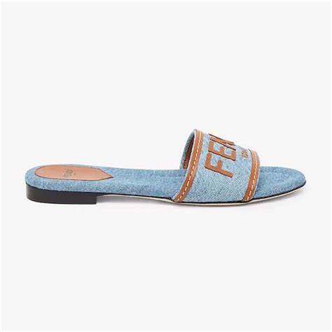 fendi flip flops price|Fendi denim slides.